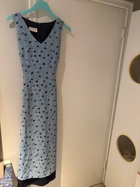 Vintage Blue Floral Maxi Dress